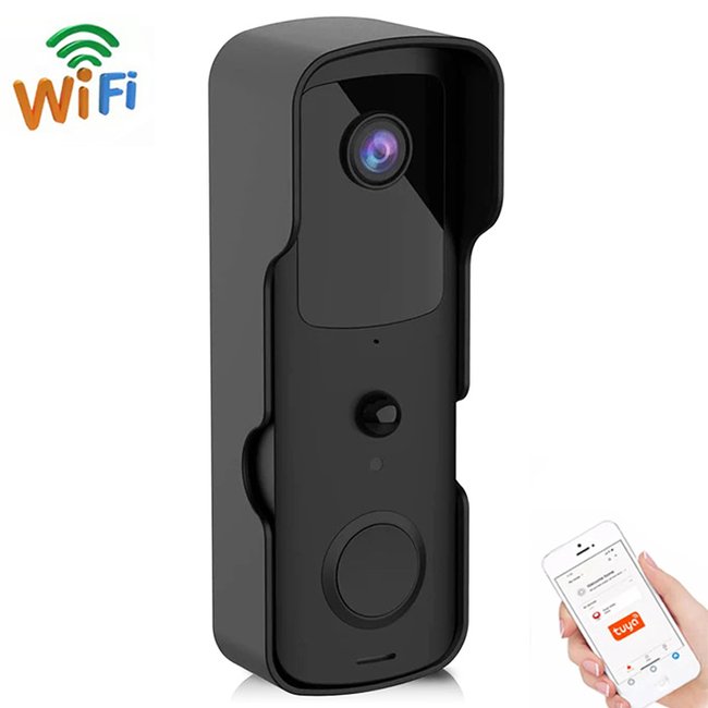 Умный дверной видеодомофон с WiFi и датчиком движения USmart VDB-01w, видеозвонок с поддержкой Tuya, Black 7783 фото