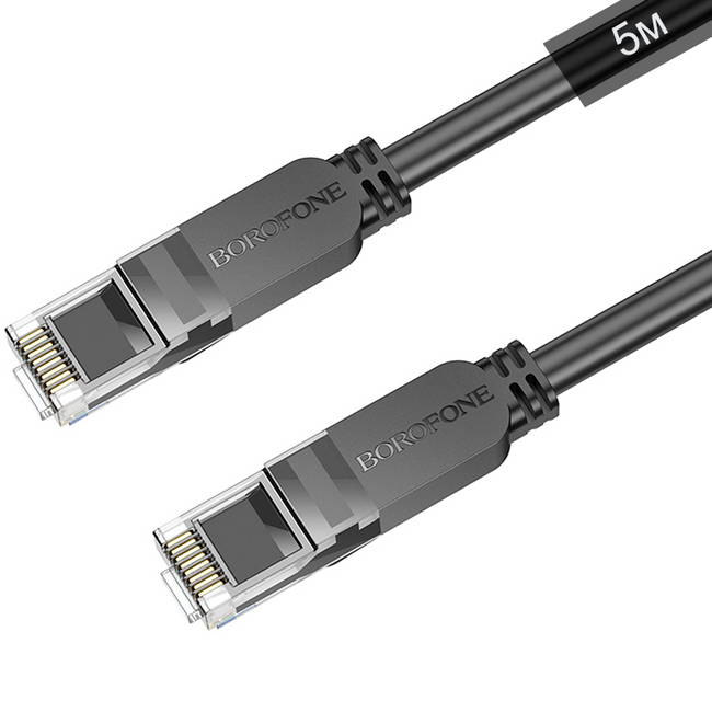 Сетевой RJ45 кабель для интернета | патч-корд BOROFONE BUS01, Ethernet кабель, Cat6, 1Gbps, 5м