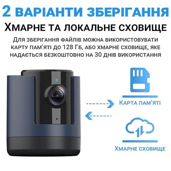 Поворотна бездротова WiFi IP камера відеоспостереження Camsoy X1, PTZ обертання 355°, 1080P, Blue 0060 фото