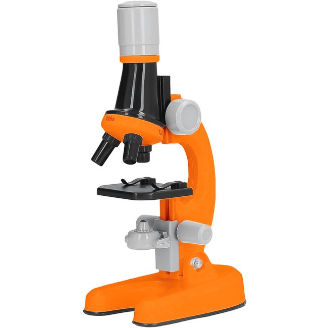 Детский микроскоп для ребенка с 1200х увеличением OEM 1012A-1 для научных исследований, Оранжевый 1101 фото