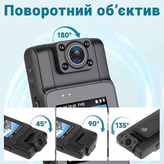 Бездротова WiFi боді камера з поворотним об'єктивом та дисплеєм Digital Lion MD32, ІЧ підсвітка, 4K 1027 фото