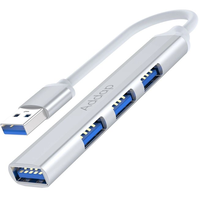 USB-хаб, концентратор / разветвитель для ноутбука Addap UH-05, на 4 порта USB 3.0 + USB 2.0, Silver 0243 фото