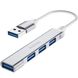 USB-хаб, концентратор / розгалужувач для ноутбука Addap UH-05, на 4 порти USB 3.0 + USB 2.0, Silver 0243 фото 13