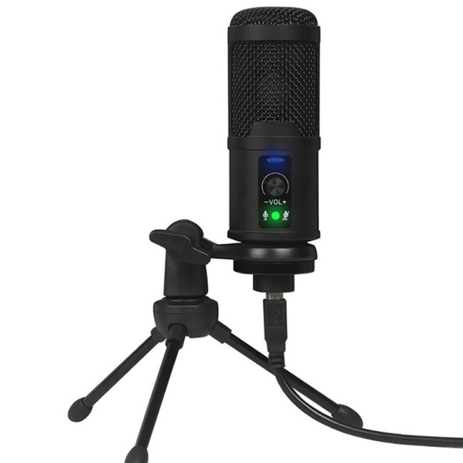 Профессиональный студийный USB микрофон Andoer BM-65, конденсаторный, кардиоидный, для стрима 7462 фото