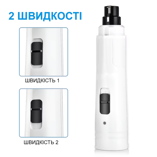 Електричний гриндер для підпилювання кігтів собак та котів iPets NG20, точилка для кігтів тварин, білий 1120 фото