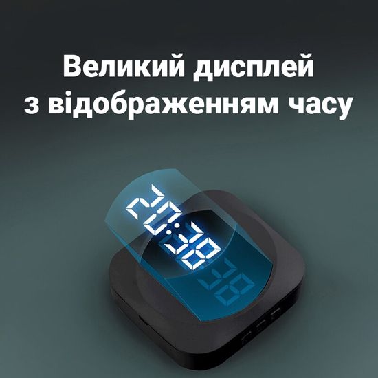 Бездротовий дверний дзвінок з годинником Digital Lion WDB-05C-2, з 2-ма приймачами, з автономною кнопкою, до 150 м, Чорний 7596 фото