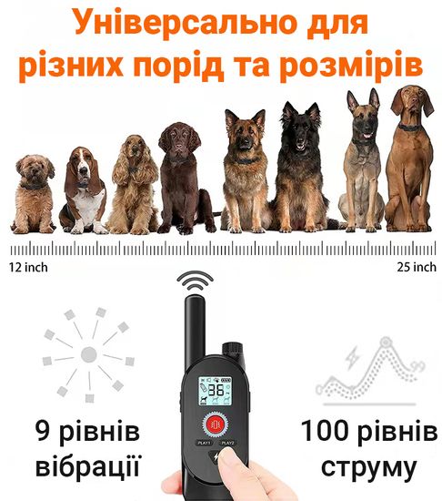 Електронашийник для дресирування собак iPets KJ118, із записом звукових команд, 4 режими, до 1км 7792 фото