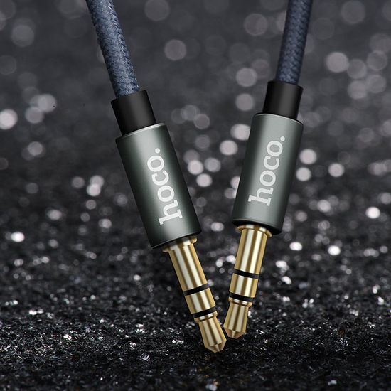 AUX Аудио стерео кабель Hoco UPA03, 3pin 3.5 мм на 3pin 3,5 мм, 1 метр, Серый 0053 фото