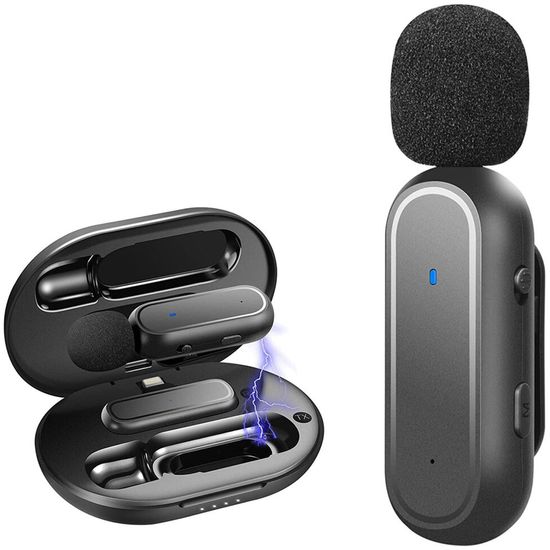 Бездротовий петличний мікрофон з зарядним кейсом Savetek P33 Lightning, петличка для iPhone / iPad, до 20м 1215 фото