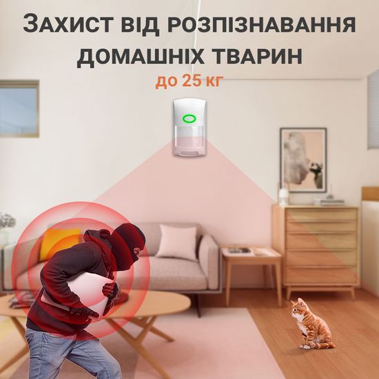 Інфрачервоний WiFi датчик руху USMART MS-03w, з захистом від тварин, підтримка Tuya, Android & iOS 7703 фото