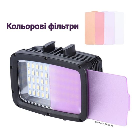 Светодиодный накамерный свет для фотоаппарата, телефона Andoer SL-101 | Водонепроницаемая LED лампа для GoPro 7559 фото