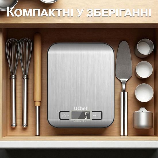 Электронные кухонные весы с металлической платформой UChef SF-2012 до 10 кг 1166 фото