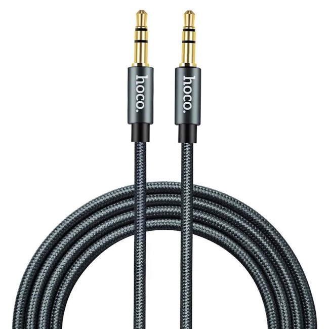 AUX Аудіо стерео кабель Hoco UPA03, 3pin 3.5 мм на 3pin 3,5 мм, 1 метр, Сірий