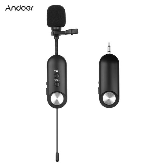 Бездротовий петличний мікрофон Andoer BM-02 для телефону | смартфона, до 20 метрів 7560 фото