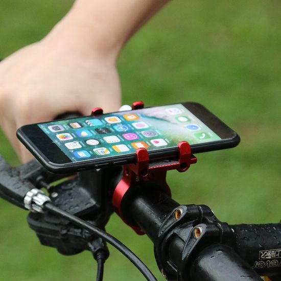 Металевий тримач для смартфона на кермо велосипеда / самоката GUB G-81, Червоний 7753 фото