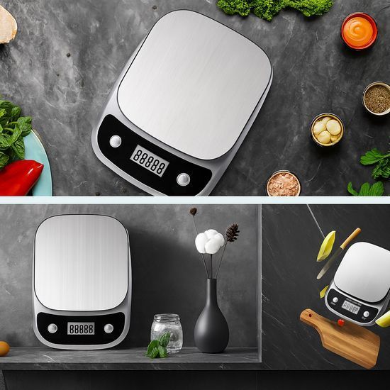 Електронні кухонні ваги з металевою платформою UChef SF-500, до 5 кг 1338 фото