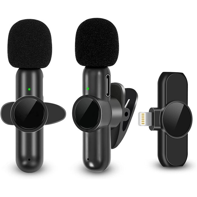 Подвійний бездротовий петличний Lightning мікрофон Savetek P28-2 для iPhone, iPad, Macbook, 2.4 ГГц 0226 фото