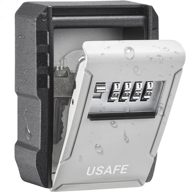 Антивандальный внешний мини сейф для ключей uSafe KS-09, с кодовым замком, настенный, серый 0273 фото