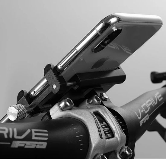 Металевий тримач для смартфона на кермо велосипеда / самоката GUB G-81, Чорний 7754 фото