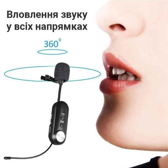 Комплект з 2-ма бездротовими петличними мікрофонами Andoer BM-02-2 для телефону, смартфона, до 20 метрів 7561 фото