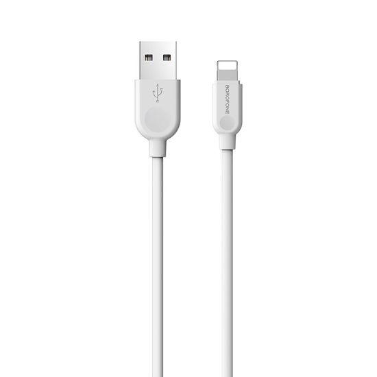 USB - Lightning кабель для iPhone Borofone BX14, 2.4A, Белый, 1m 0013 фото
