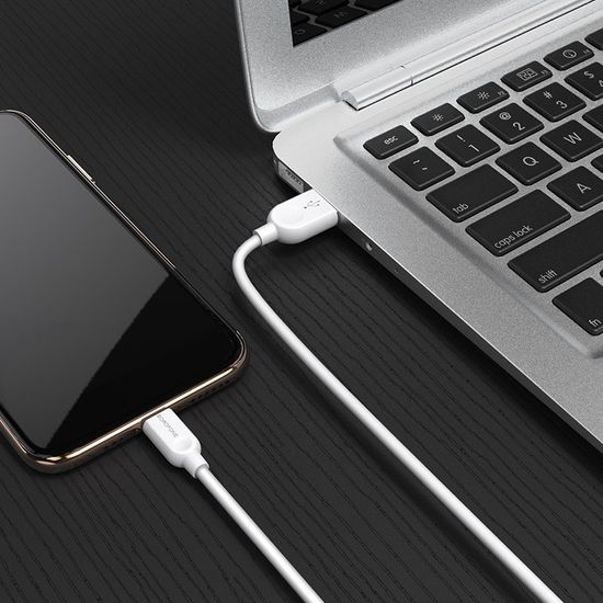 USB - Lightning кабель для iPhone Borofone BX14, 2.4A, Білий, 1m 0013 фото