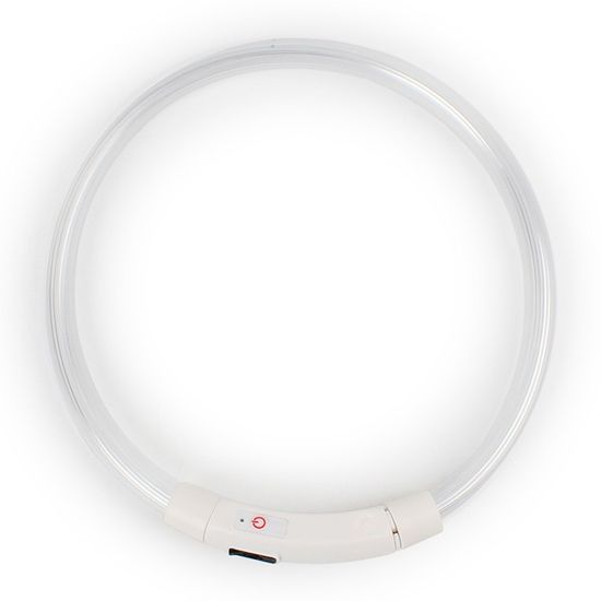 Светодиодный светящийся ошейник с LED подсветкой iPets LC-01, размер L, белый 7795 фото