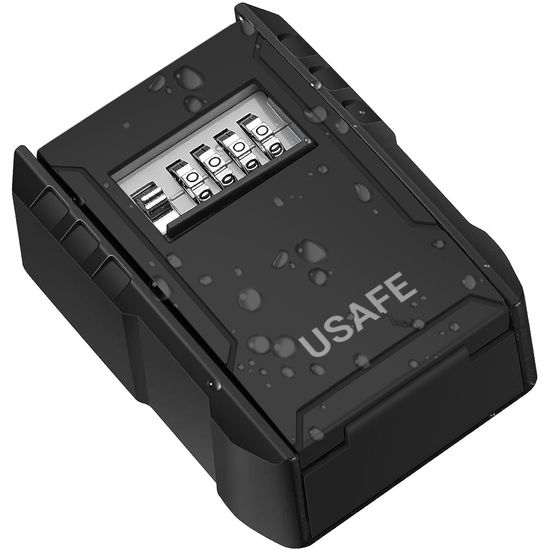Антивандальний зовнішній міні сейф для ключів uSafe KS-09, з кодовим замком, настінний, Чорний 0274 фото