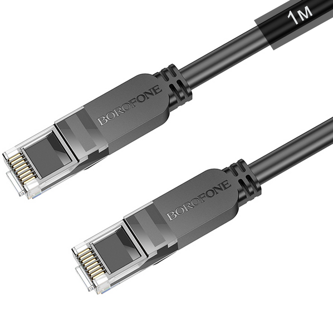 Мережевий RJ45 кабель для інтернету | патч-корд BOROFONE BUS01, Ethernet кабель, Cat6, 1Gbps, 1м