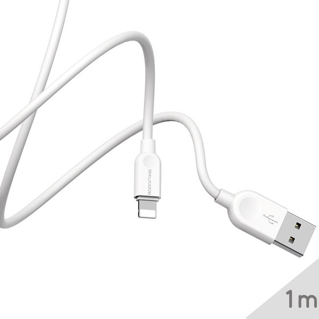 USB - Lightning кабель для iPhone Borofone BX14, 2.4A, Білий, 1m