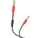 AUX Аудио стерео кабель 3pin 3.5 мм на 4pin 3,5 мм Hoco UPA12 с микрофоном , 1 метр, Чорний 0054 фото 4