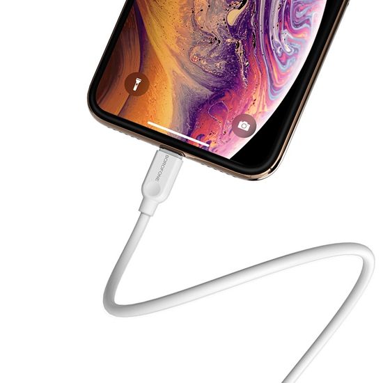 USB - Lightning кабель для iPhone Borofone BX14, 2.4A, Білий, 2m 0014 фото