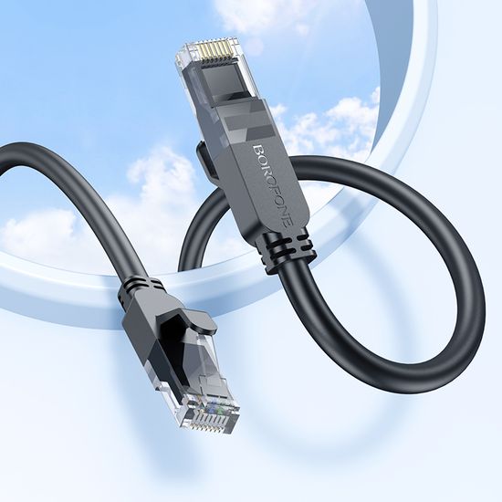 Мережевий RJ45 кабель для інтернету | патч-корд BOROFONE BUS01, Ethernet кабель, Cat6, 1Gbps, 3м
