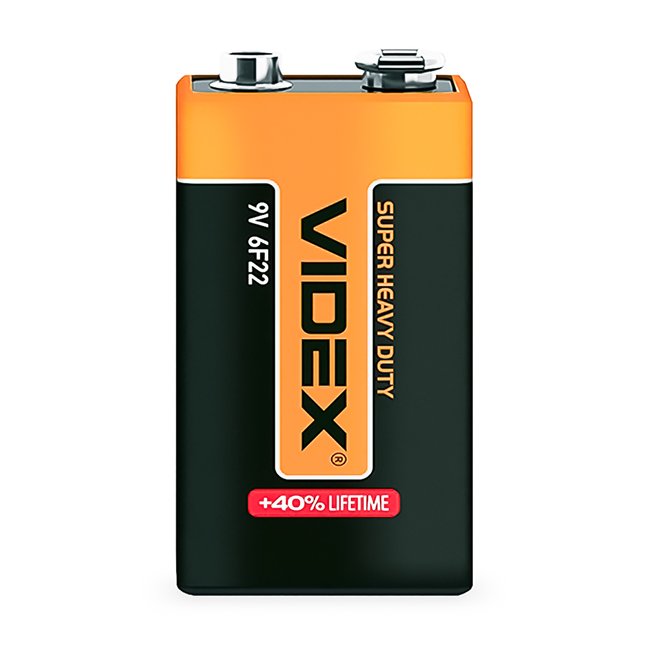 Батарейка сольова Videx 6F22/9V Крона 7240 фото