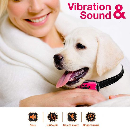 Ошейник антилай для собак Digital Lion BK-C01, ультразвуковой, с вибрацией, розовый/синий 7428 фото