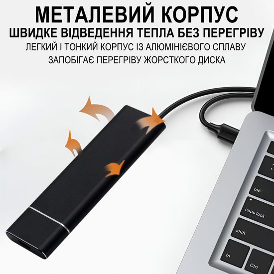 Зовнішня кишеня для дисків M.2 SSD NVMe та NGFF SATA 2280/2230/2242/2260 Addap EHDC-03, зовнішній кейс USB-A - Type-C, 10 Гбіт/с 1170 фото