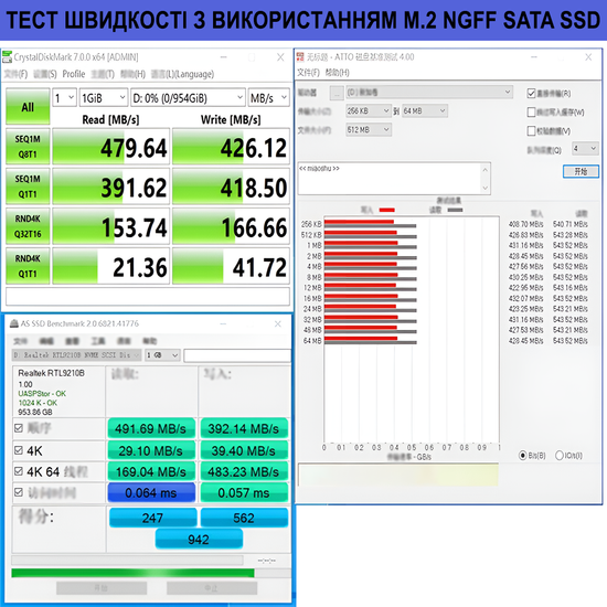Зовнішня кишеня для дисків M.2 SSD NVMe та NGFF SATA 2280/2230/2242/2260 Addap EHDC-03, зовнішній кейс USB-A - Type-C, 10 Гбіт/с 1170 фото
