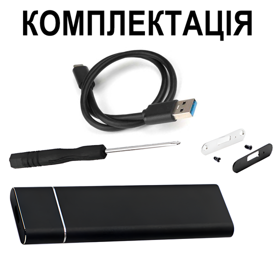 Зовнішня кишеня для дисків M.2 SSD NVMe та NGFF SATA 2280/2230/2242/2260 Addap EHDC-03, зовнішній кейс USB-A - Type-C, 10 Гбіт/с 1170 фото
