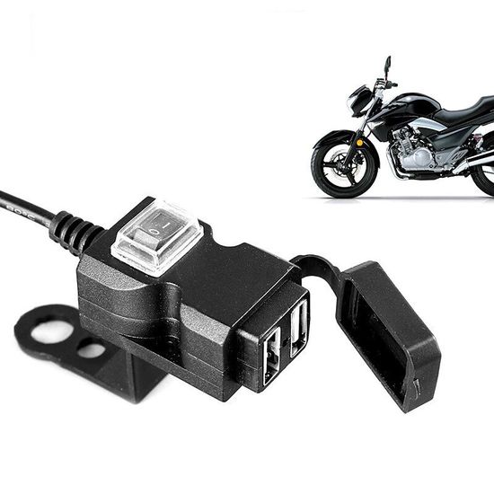 USB зарядное устройство на 2 порта для мотоцикла Addap MC01, с креплением на руль, 9V-90V 7610 фото