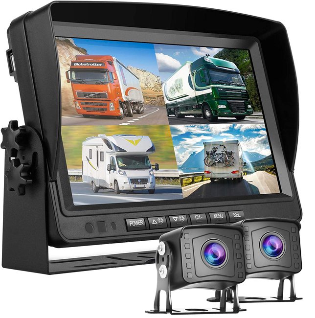 Комплект с 2-мя камерами заднего вида и 9" монитором Podofo A2805 | парковочная система с записью видео для грузовых автомобилей 0103 фото