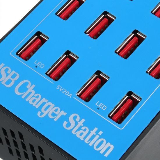 Мультизарядное устройство на 20 USB портов Addap MCS-A5+, док-станция, 100W, blue 7378 фото