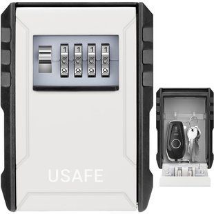 Антивандальний зовнішній міні сейф для ключів uSafe KS-09+, з кодовим замком, настінний, збільшена версія, Сірий 1300 фото