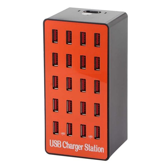 Мультизарядное устройство на 20 USB портов Addap MCS-A5, док-станция, 80W, orange 7379 фото
