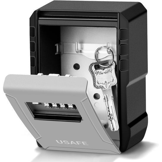 Антивандальний зовнішній міні сейф для ключів uSafe KS-09+, з кодовим замком, настінний, збільшена версія, Сірий 1300 фото