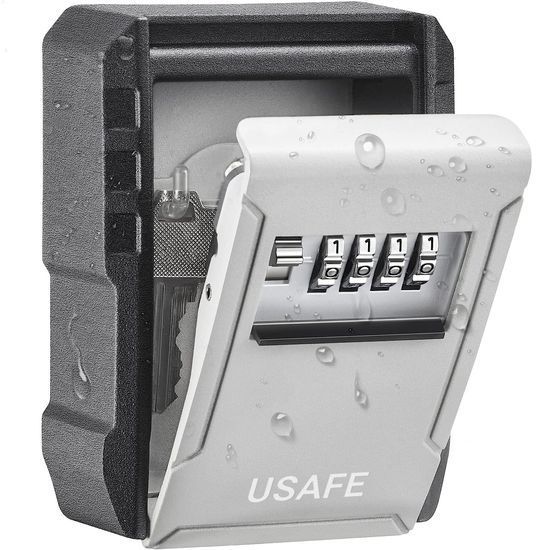 Антивандальний зовнішній міні сейф для ключів uSafe KS-09+, з кодовим замком, настінний, збільшена версія, Сірий 1300 фото