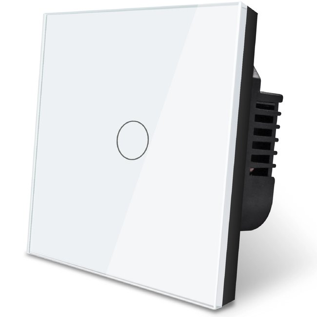 Розумний сенсорний вимикач світла з WiFi підключенням до смартфону USmart WS-01w, одноканальний, з нульом, підтримка Tuya, Білий 0146 фото