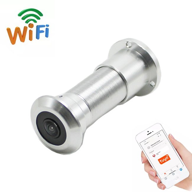 Wifi відеовічко з датчиком руху і записом USmart DE-01w, підтримка Tuya, Android / iOS, Silver 7430 фото