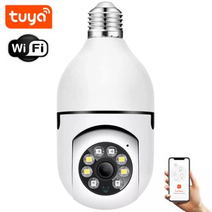 Розумна поворотна WiFi камера-лампочка в цоколь для відеоспостереження USmart LBC-01w, з підтримкою Tuya, E27, 3 МП 0191 фото