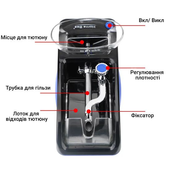 Электрическая машинка для набивки сигарет Gerui GR-12, синяя 3843 фото