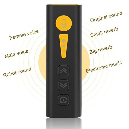 Змінювач голосу для мобільних телефонів Mamen I3K, 7 режимів, чорний 6238 фото
